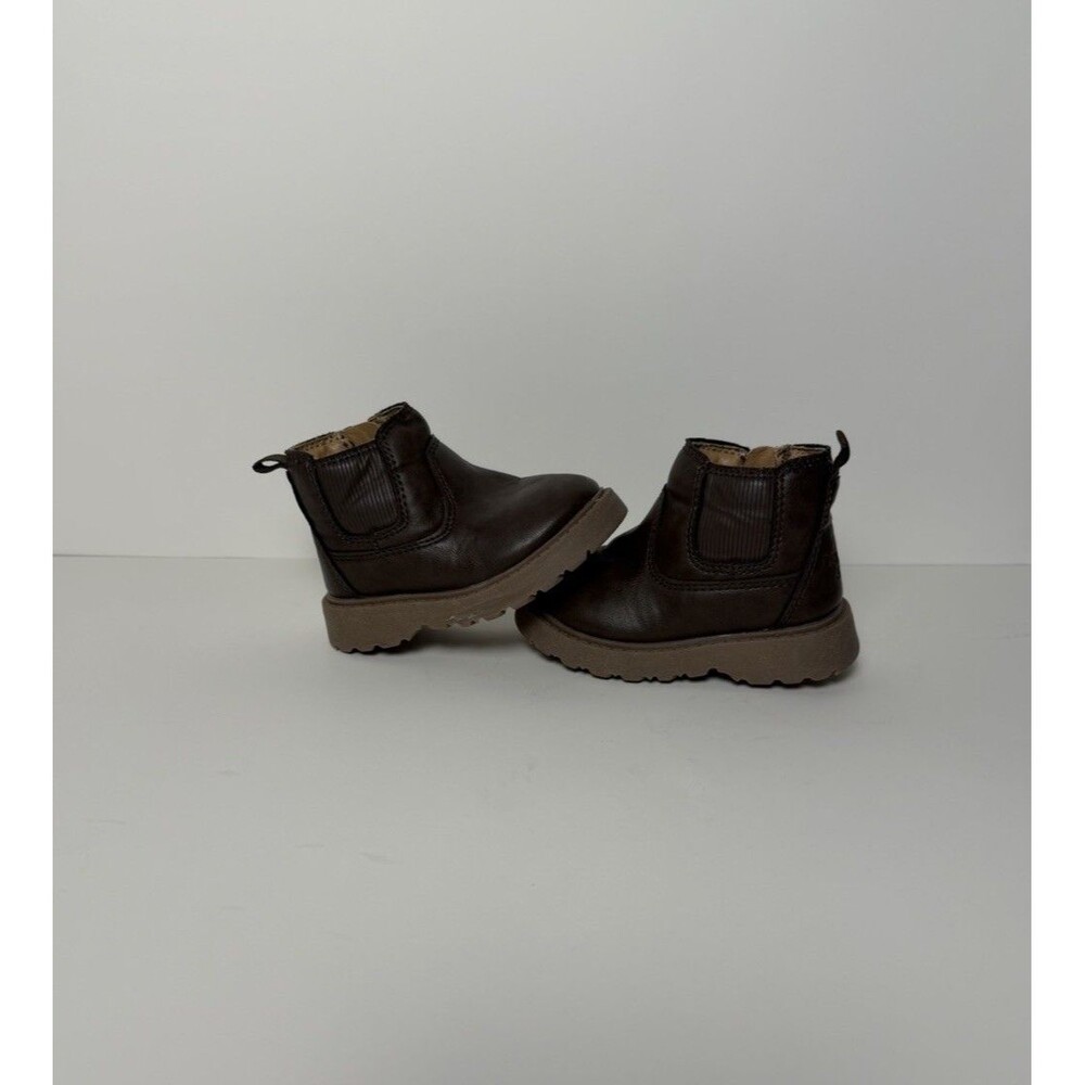OshKosh B'gosh Sebastian Toddler Boy Brown Zip Ankle Boots Size 4M